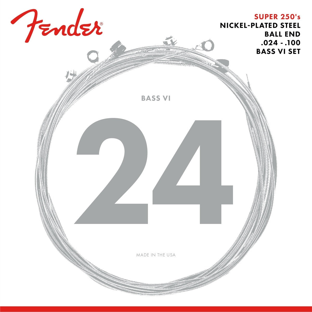 Fender 0730250413 Super 250 Bass VI Strings, Nickel Plated Steel, Ball End