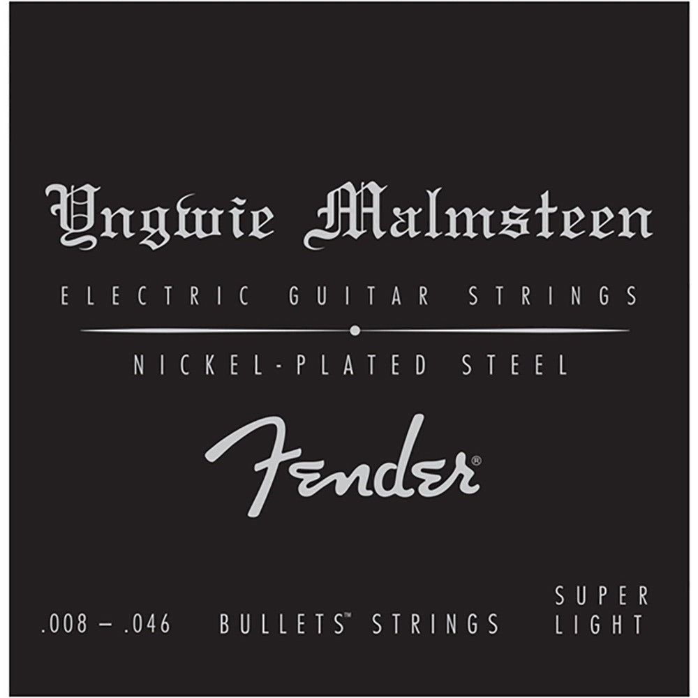 Fender Yngwie Malmsteen Signature Electric Guitar Strings, Nickel-Plated Steel, Super Light (8-46)