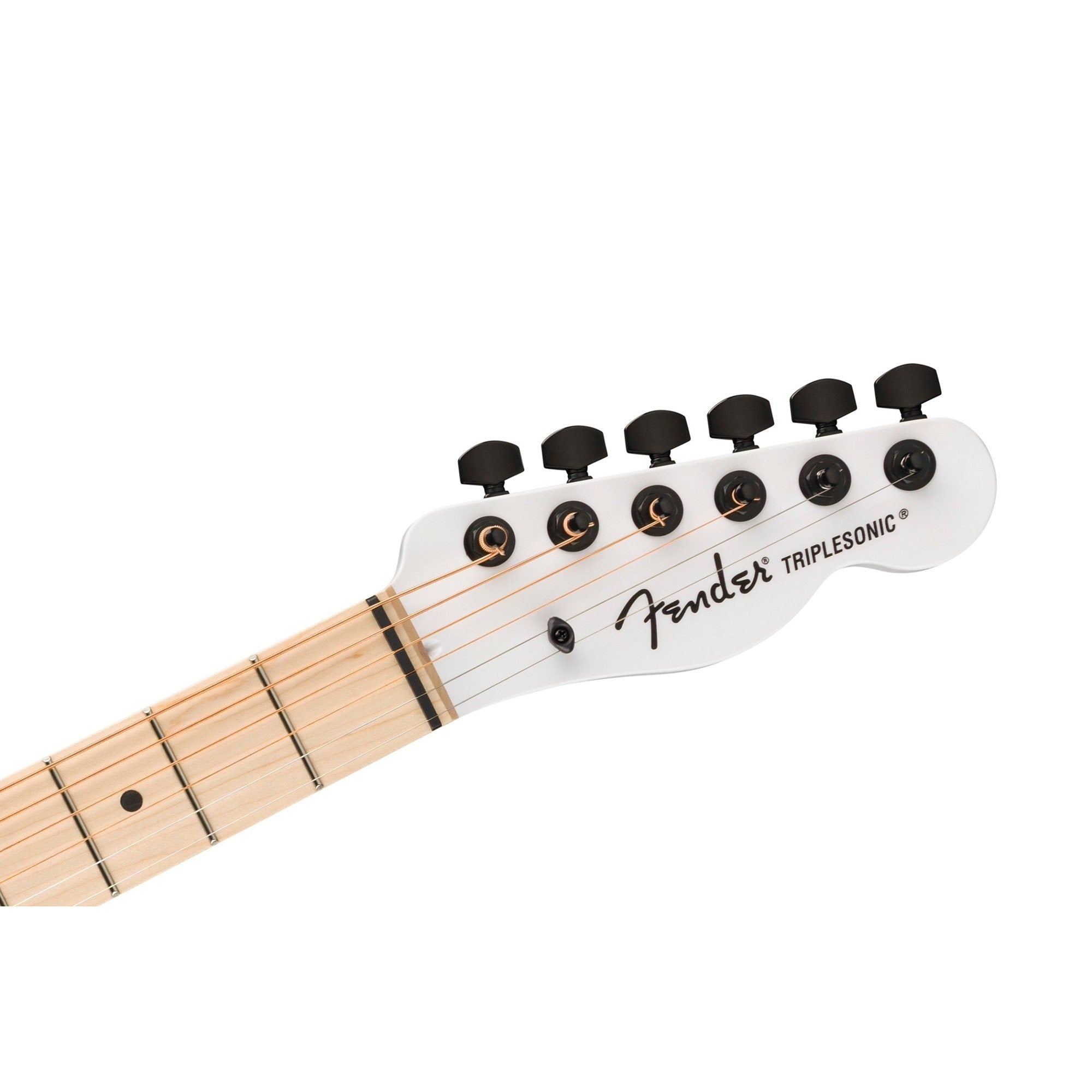Fender Jack White Triplesonic Acoustasonic Telecaster Acoustic-Electric Guitar, Arctic White & Black