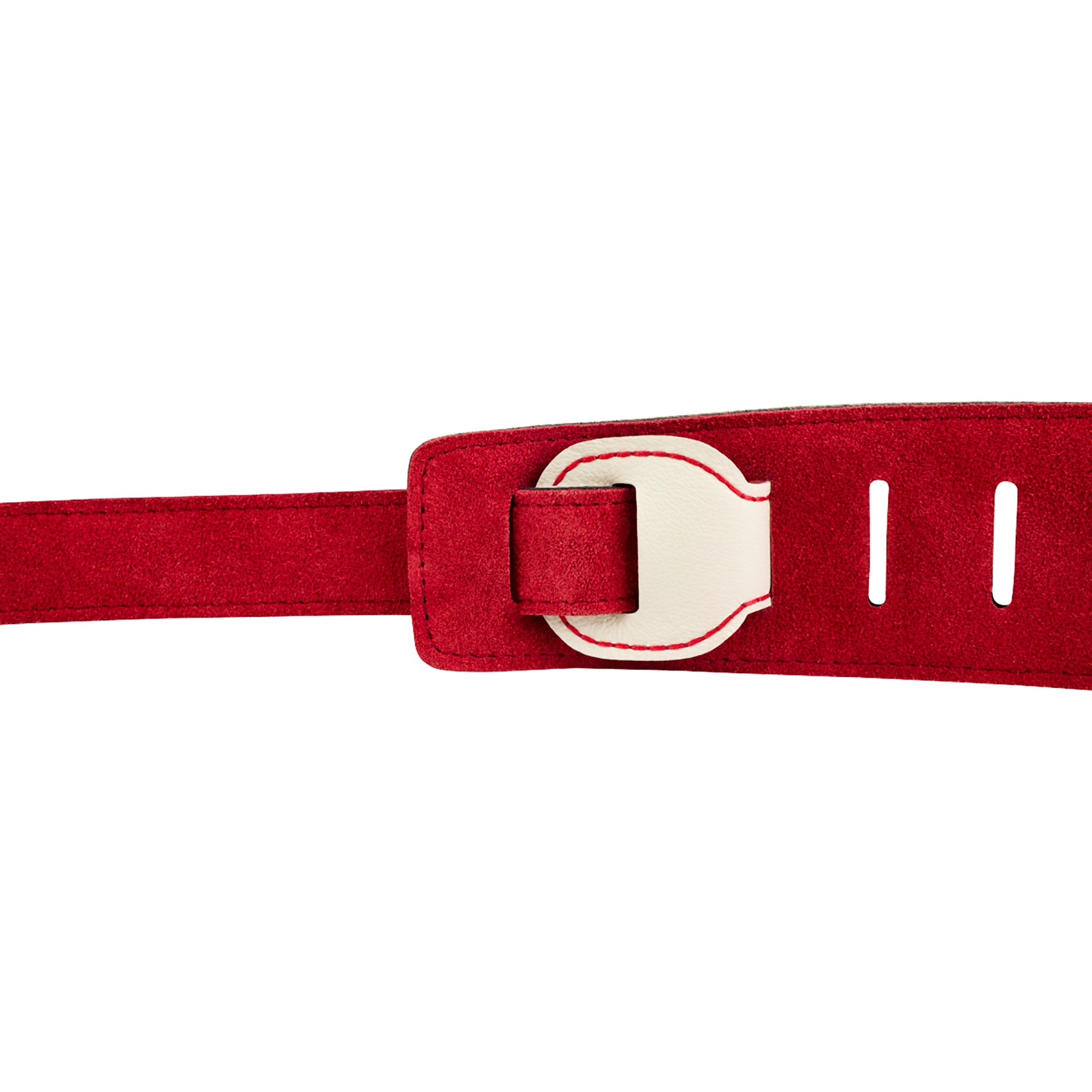 Fender John 5 Leather Guitar Strap, White / Red