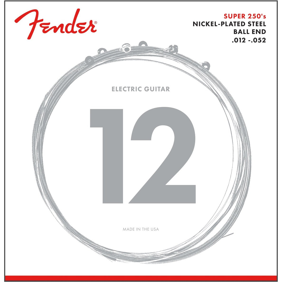 Fender 250H Super 250 Nickel-Plated Steel Electric Guitar Strings, 12-52