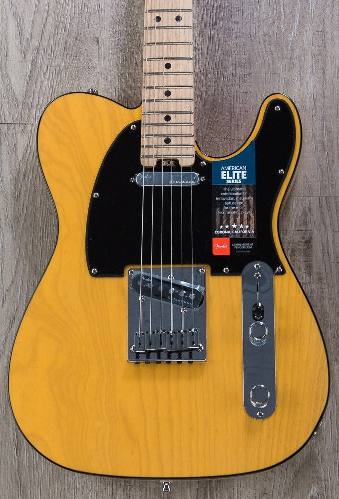 Fender American Elite Telecaster Electric Guitar, Maple Fingerboard, Hard Case - Butterscotch Blonde (Open Box)