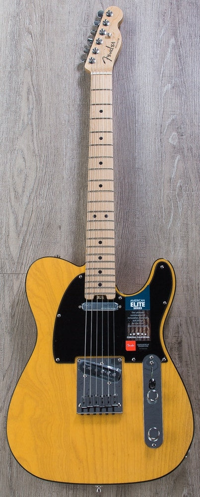 Fender American Elite Telecaster Electric Guitar, Maple Fingerboard, Hard Case - Butterscotch Blonde (Open Box)