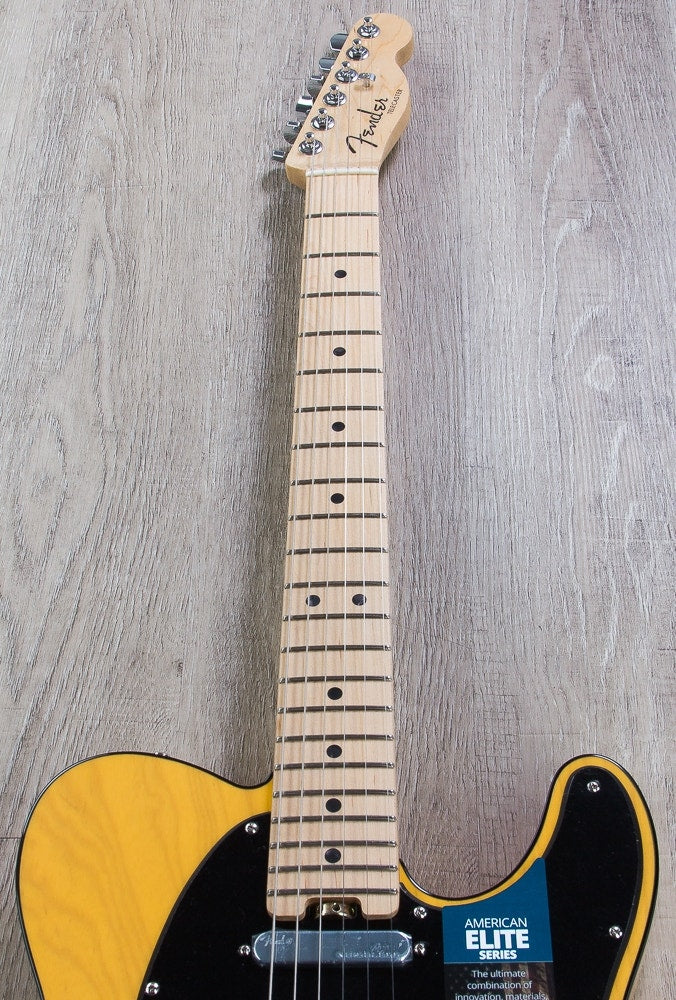 Fender American Elite Telecaster Electric Guitar, Maple Fingerboard, Hard Case - Butterscotch Blonde (Open Box)