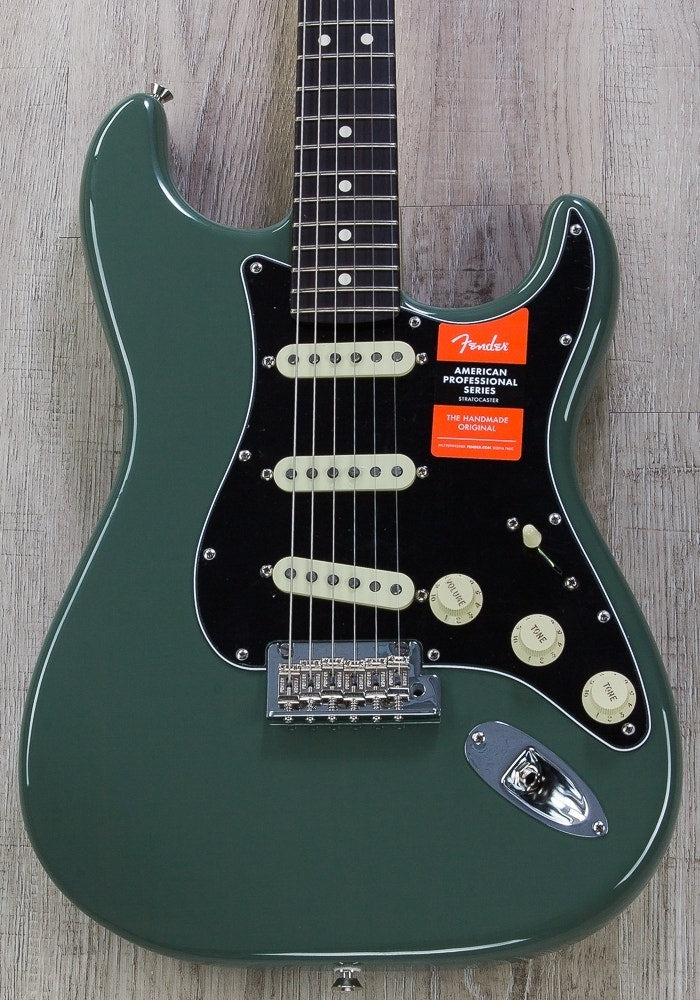 Fender American Pro Stratocaster Electric Guitar, Rosewood Fingerboard, Hard Case - Antique Olive (Open Box)