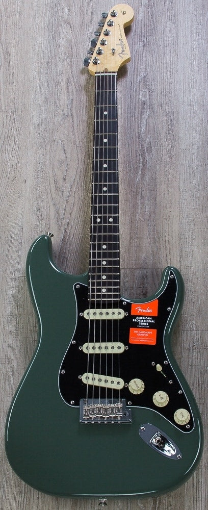 Fender American Pro Stratocaster Electric Guitar, Rosewood Fingerboard, Hard Case - Antique Olive (Open Box)