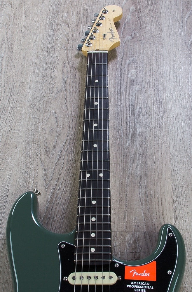 Fender American Pro Stratocaster Electric Guitar, Rosewood Fingerboard, Hard Case - Antique Olive (Open Box)