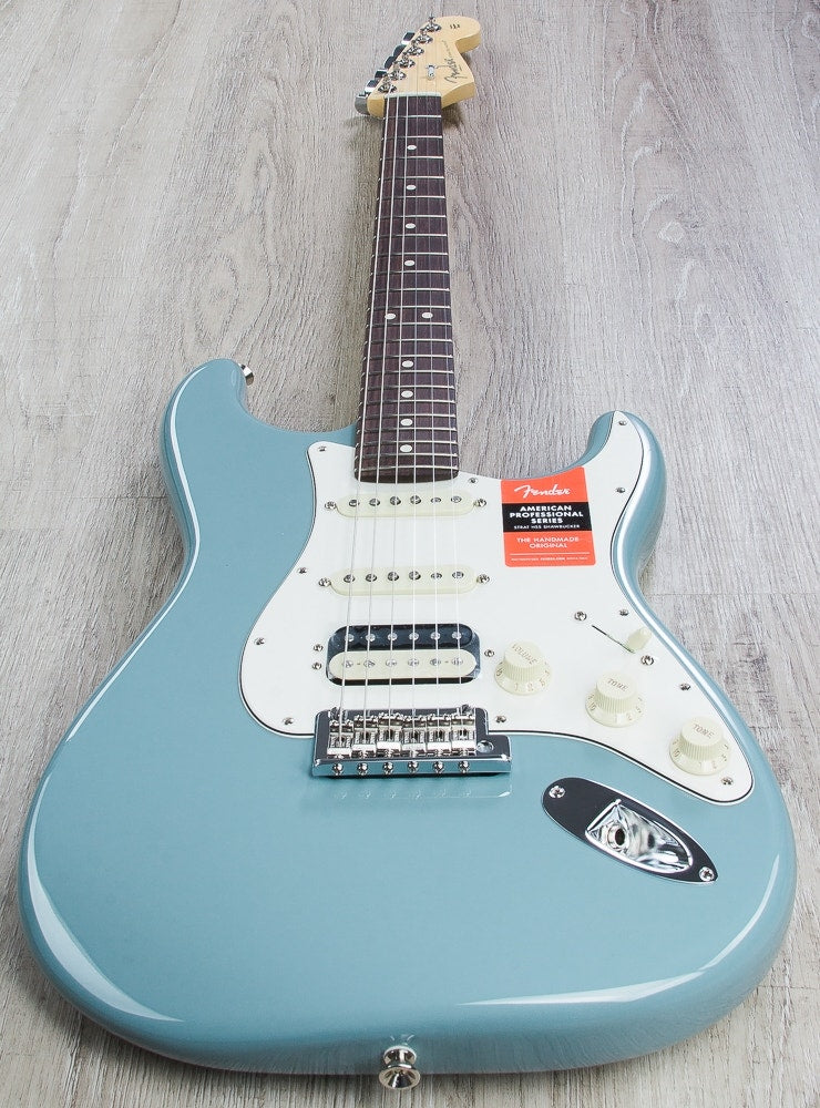 Fender American Pro Stratocaster HSS Shawbucker Electric Guitar, Rosewood Fingerboard, Hard Case - Sonic Gray (Open Box)