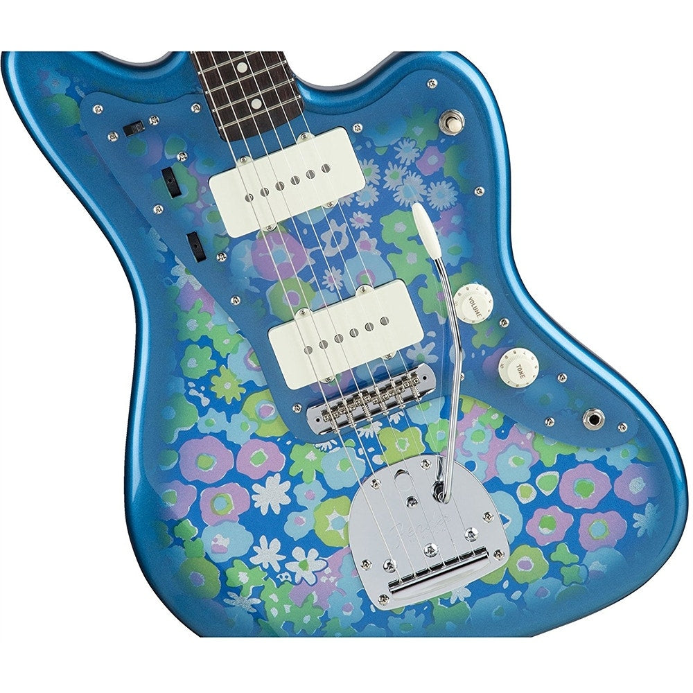 Fender Made in Japan Traditional '60s Jazzmaster Electric Guitar, Rosewood Fingerboard, Gig Bag - Blue Flower