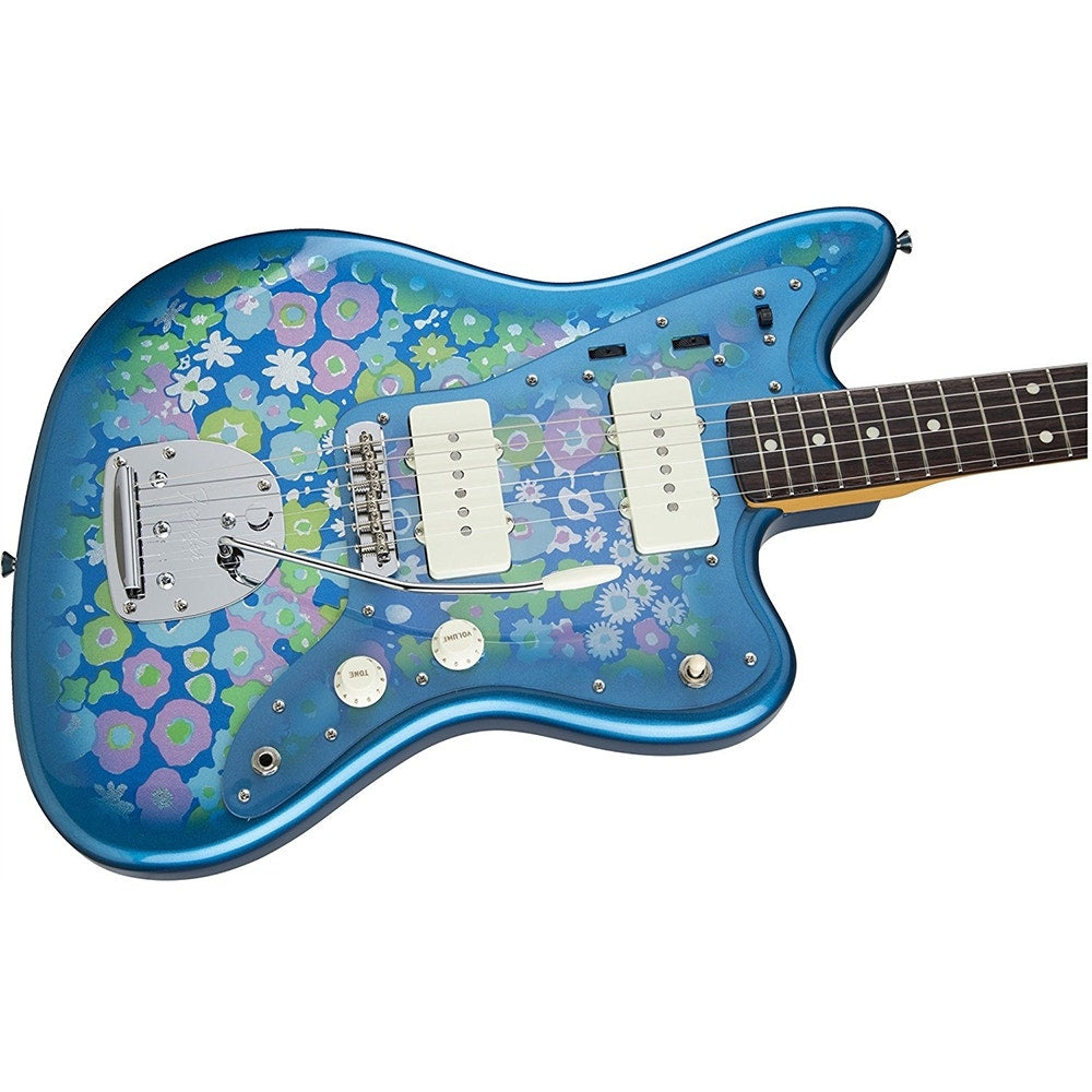 Fender Made in Japan Traditional '60s Jazzmaster Electric Guitar, Rosewood Fingerboard, Gig Bag - Blue Flower