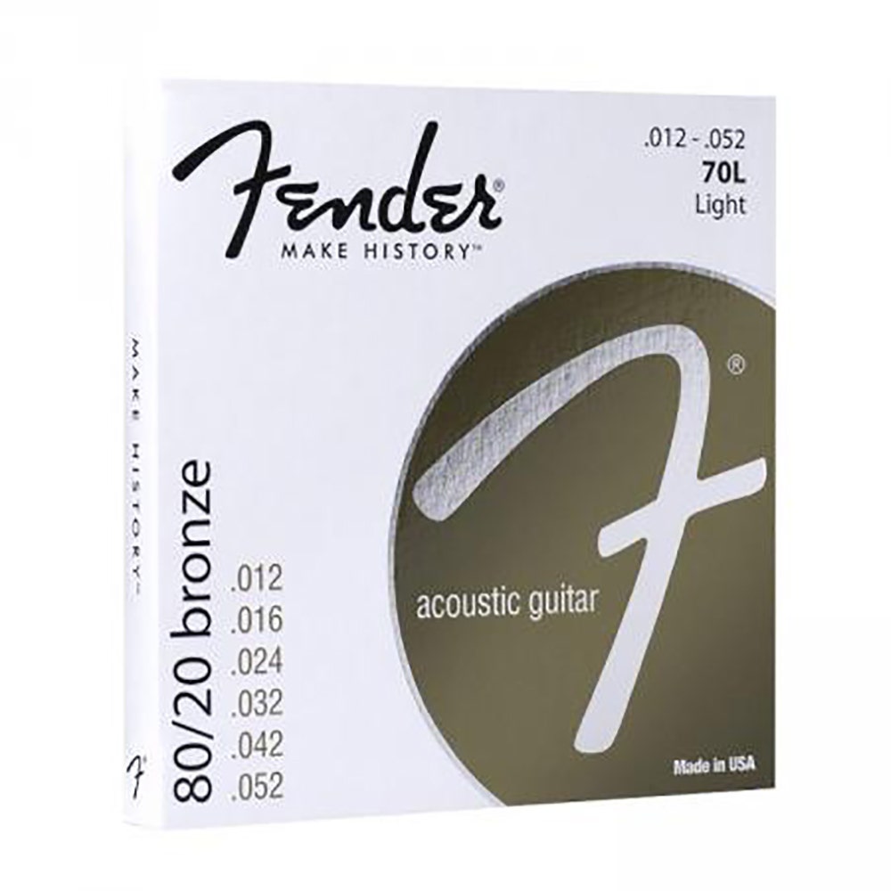 Fender 70L 80/20 Bronze Light Acoustic Guitar Strings (12-52)