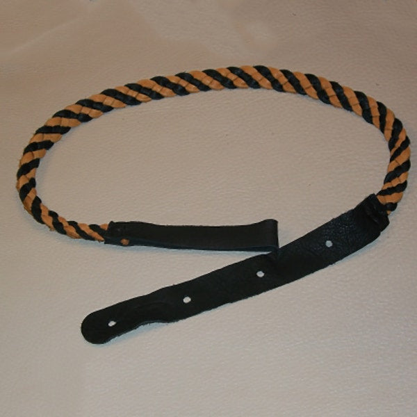 Lakota Leathers Flat Braided 43'' Mandolin Strap, Black & Tan