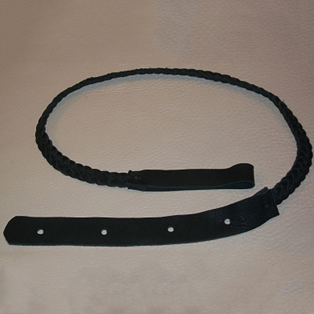 Lakota Leathers LK-FBL Flat Braided Mandolin Strap, Elk, 43'', Black