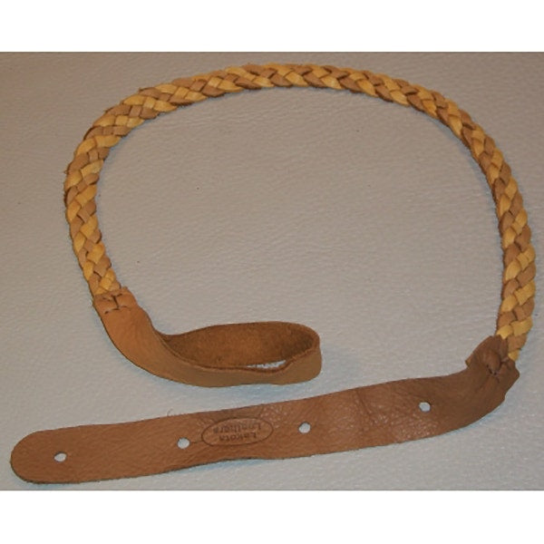 Lakota Leathers Mandolin Strap, Flat Braided, 43", Gold and Tan