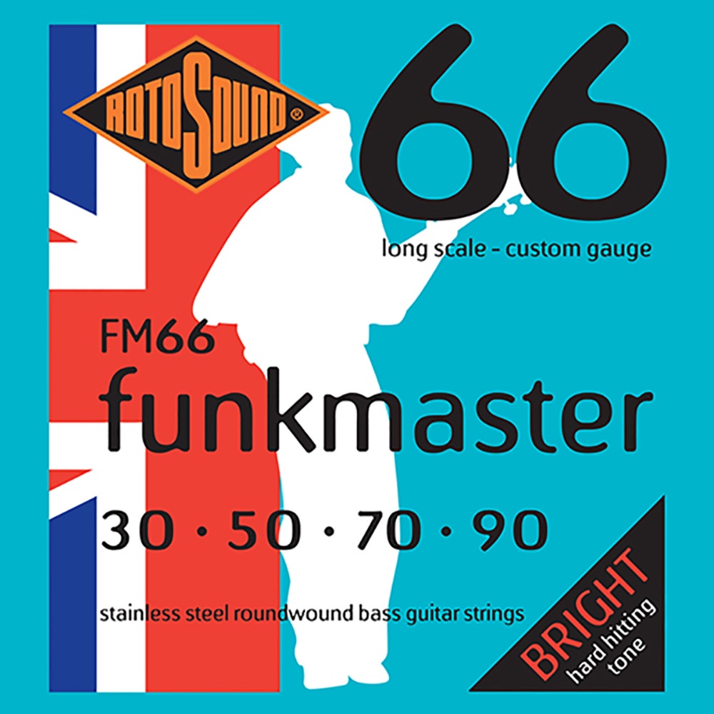Rotosound RS66LD Funkmaster 66 Round-Wound Long Scale Bass Strings, 30-90