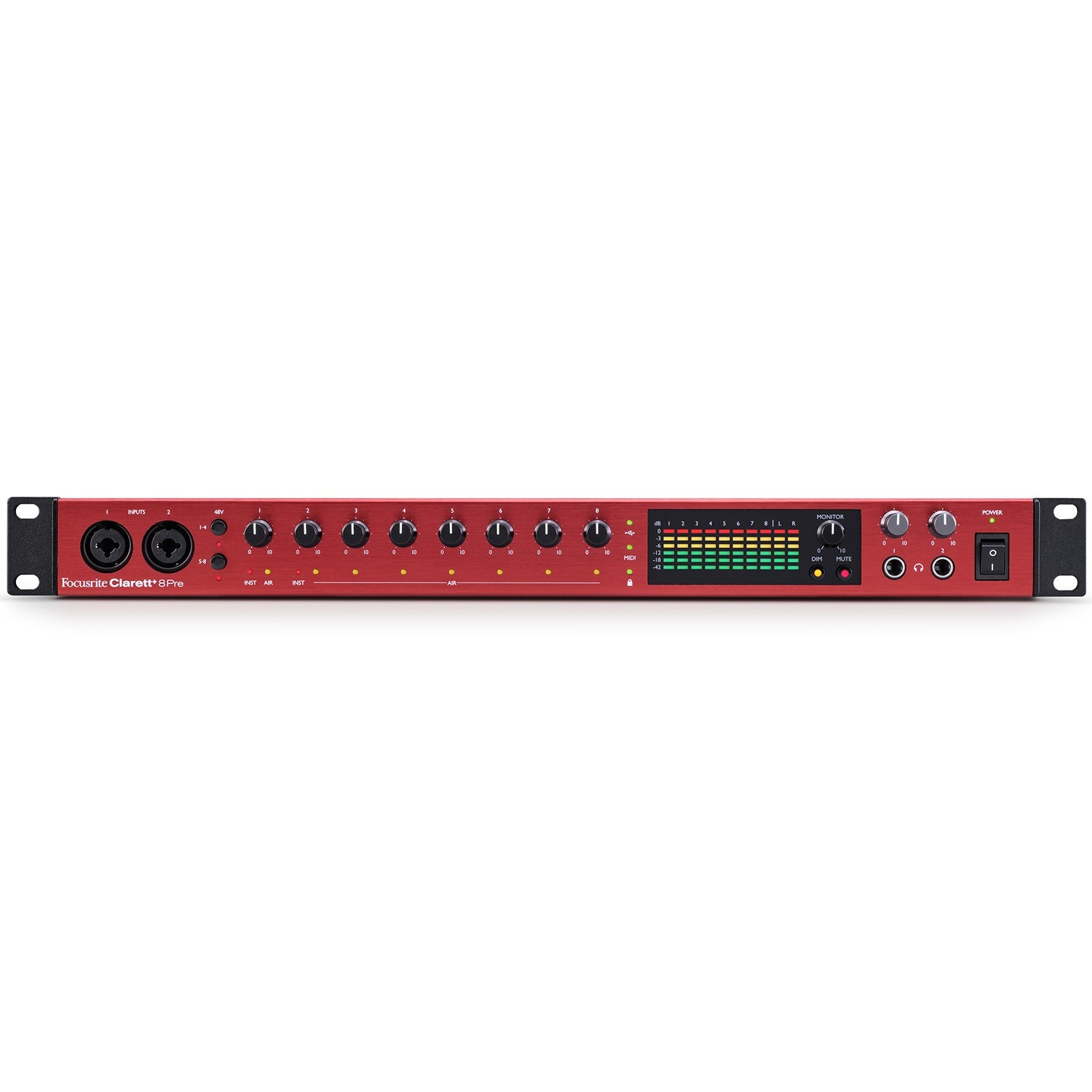 Focusrite Clarett+ 8Pre 18-In/20-Out USB-C Audio Recording Interface w/ 8 Preamps