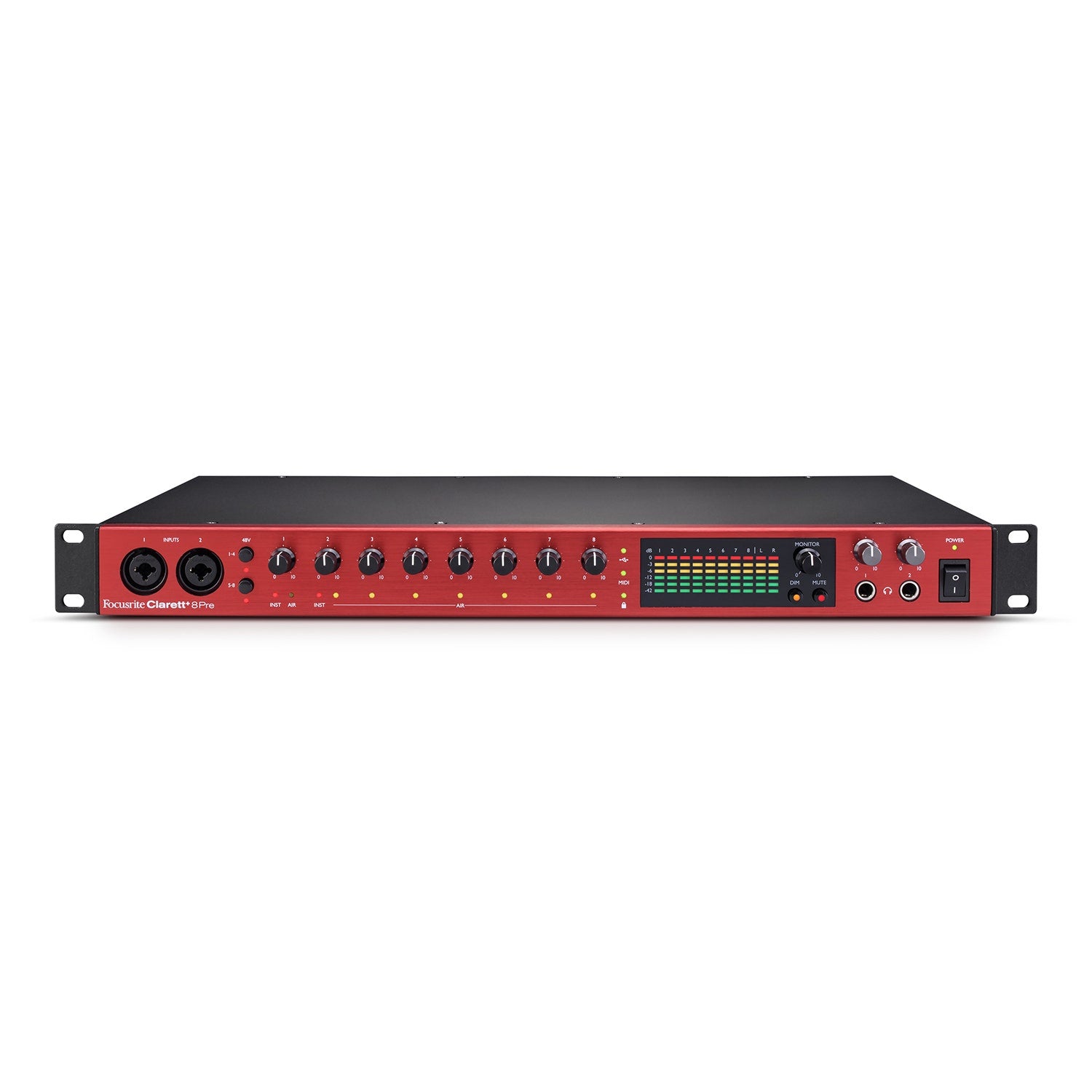 Focusrite Clarett+ 8Pre 18-In/20-Out USB-C Audio Recording Interface w/ 8 Preamps