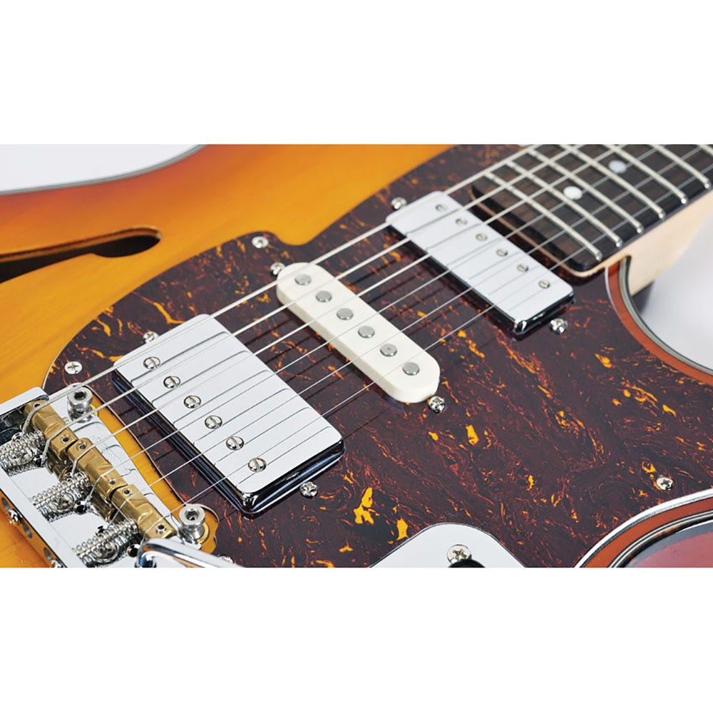 Fret King FKV22HB Black Label Country Squire Semitone Deluxe Electric Guitar with Gig Bag - Honeyburst