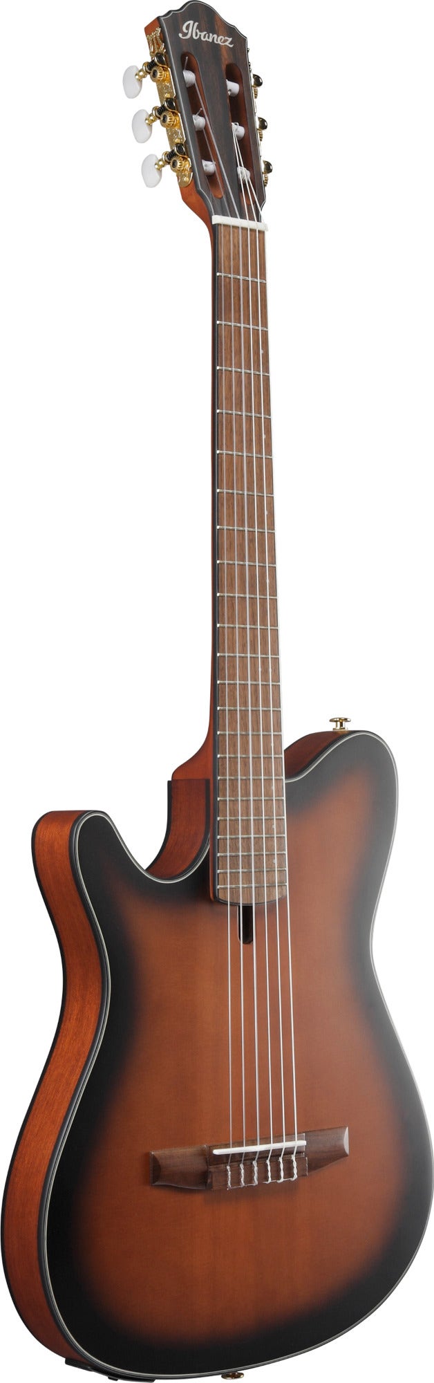 Ibanez FRH10NL Nylon-String Acoustic-Electric Left-Handed Guitar, Brown Sunburst Flat