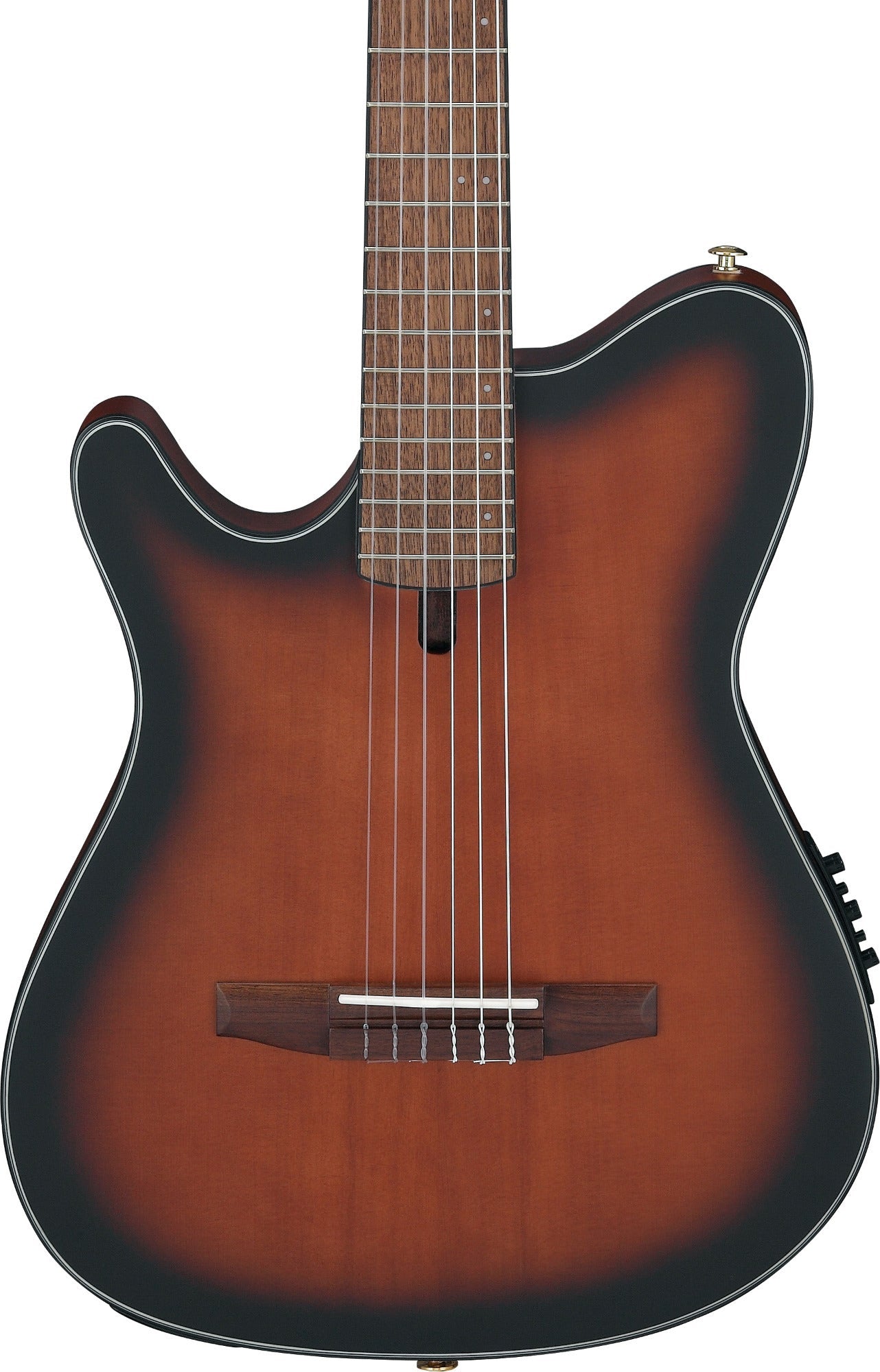 Ibanez FRH10NL Nylon-String Acoustic-Electric Left-Handed Guitar, Brown Sunburst Flat