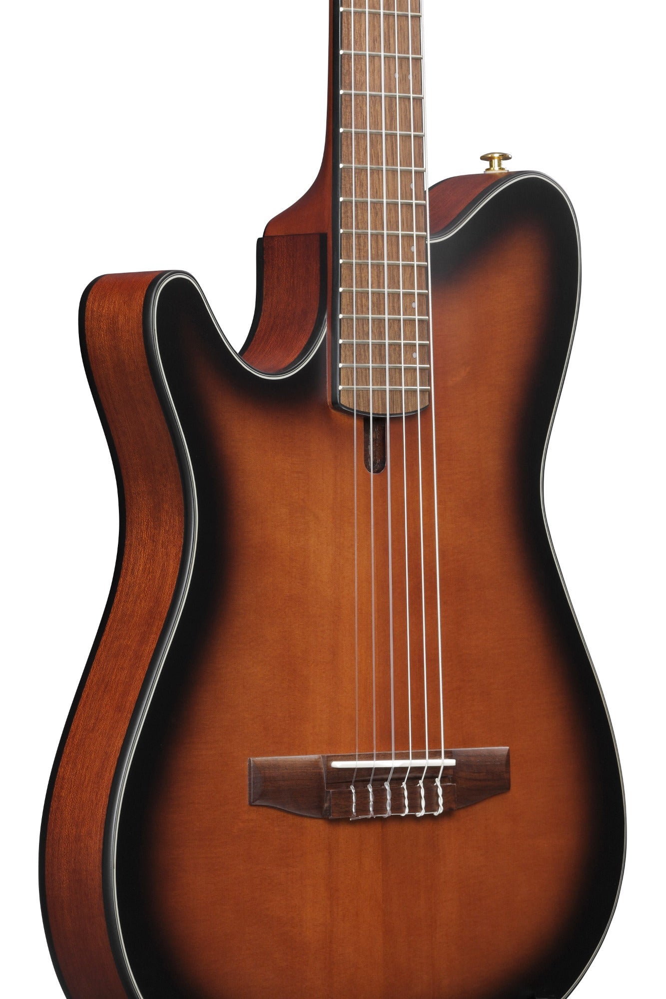 Ibanez FRH10NL Nylon-String Acoustic-Electric Left-Handed Guitar, Brown Sunburst Flat