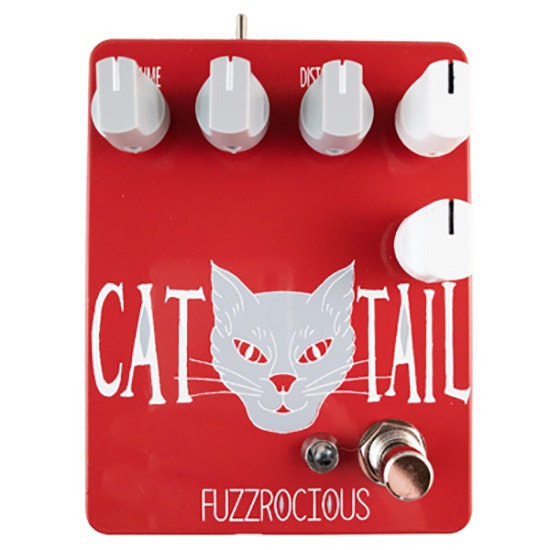 Fuzzrocious Pedals Cat Tail Distortion Guitar Pedal, Momentary Feedback Mod, Red