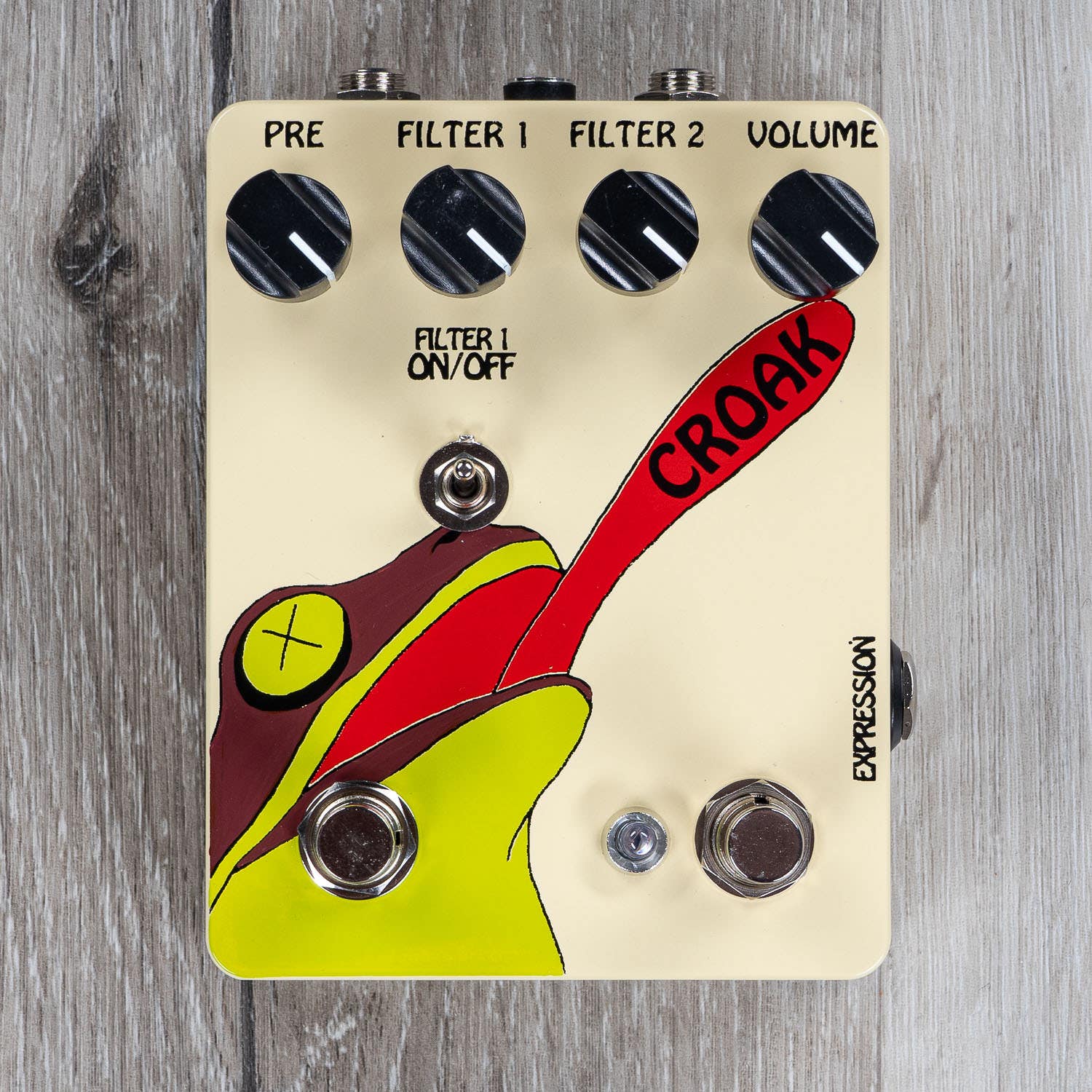 Fuzzrocious Croak Expressive Double Filter Fuzz Pedal, Yellow