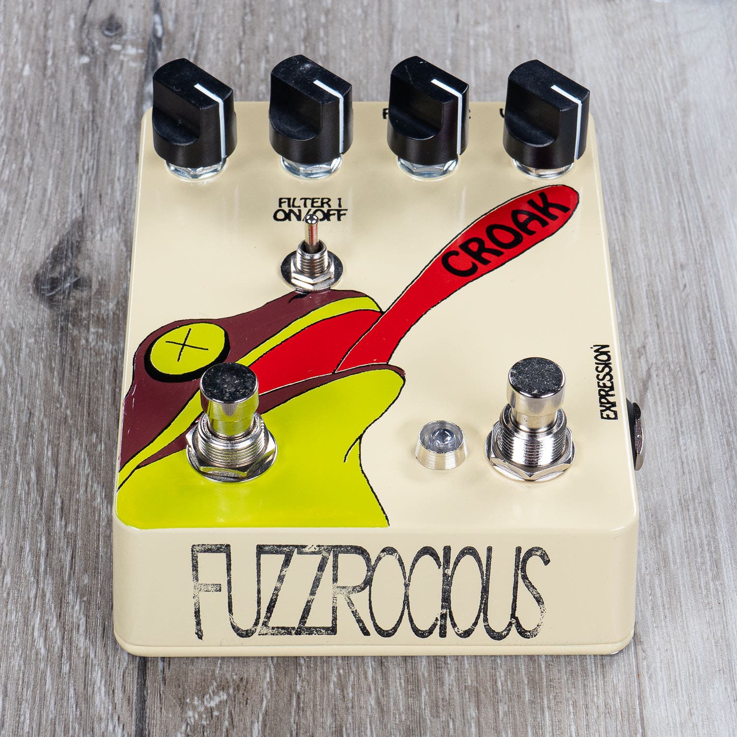 Fuzzrocious Croak Expressive Double Filter Fuzz Pedal, Yellow