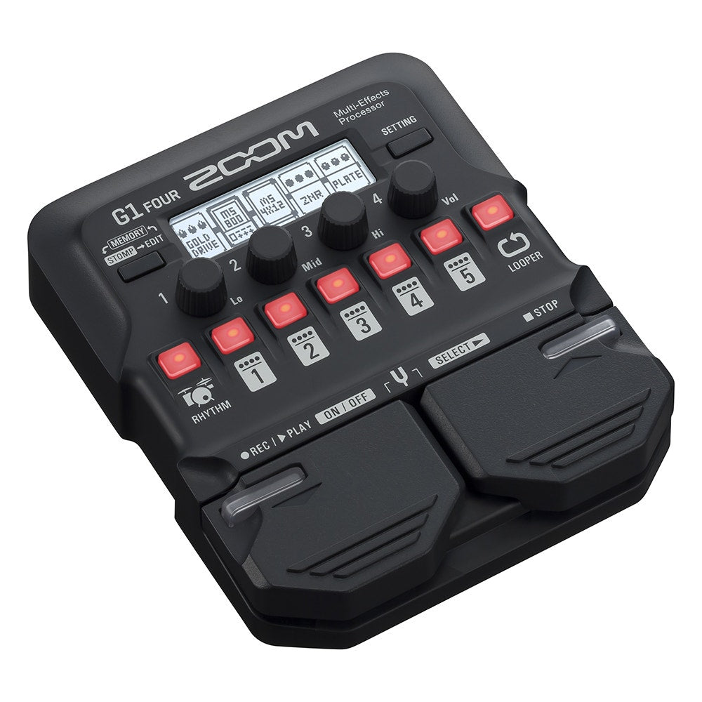 Zoom G1 FOUR Guitar Multi-Effects Pedal w/ 70 Effects and Amp Modeler