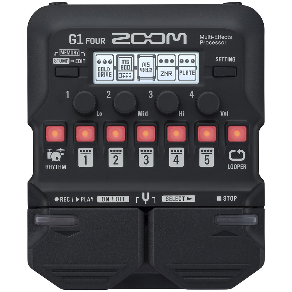 Zoom G1 FOUR Guitar Multi-Effects Pedal w/ 70 Effects and Amp Modeler