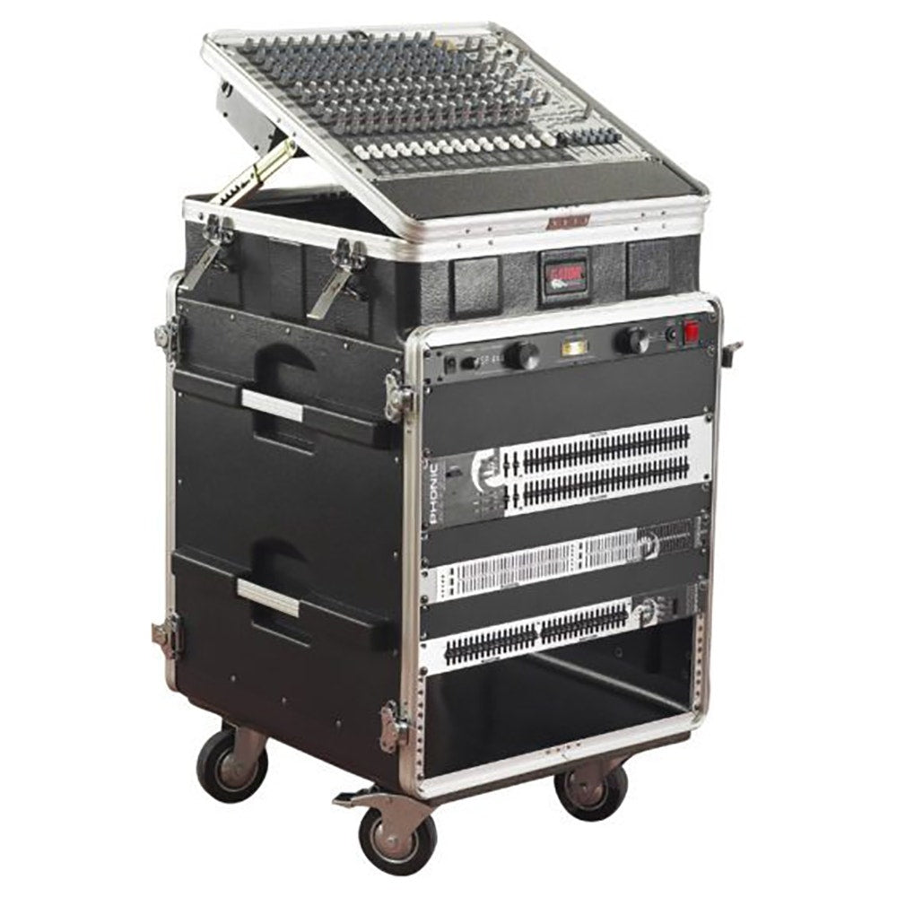 Gator Cases GRC-10X12-PU ATA Molded PE Pop-Up Console Rack, 10U Top, 12U Bottom