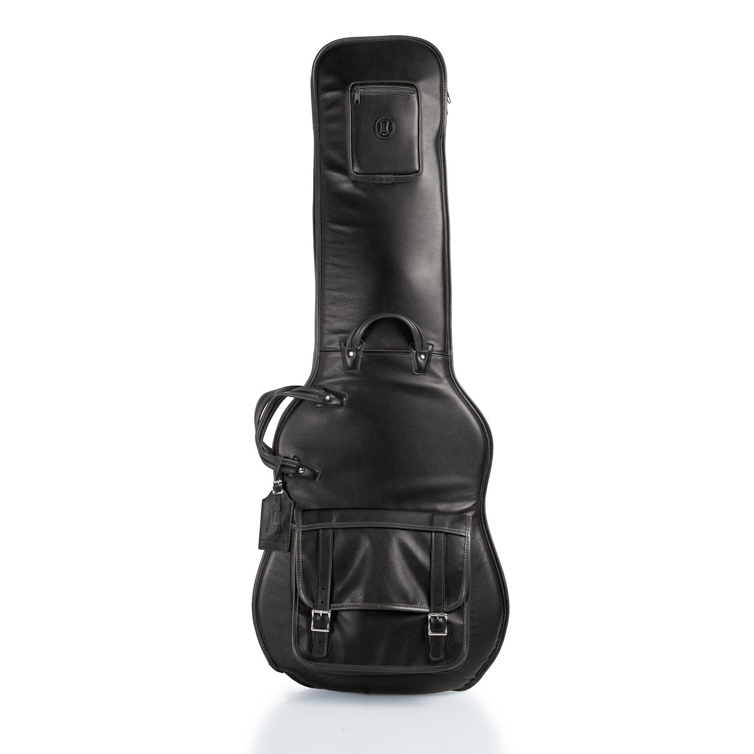 Levy's Leathers LM19-BLK Leather Electric Bass Guitar Gig Bag, Black