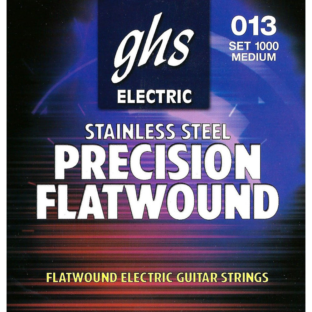 GHS 1000 Precision Flats Flatwound Electric Guitar Strings, Medium, 13-54