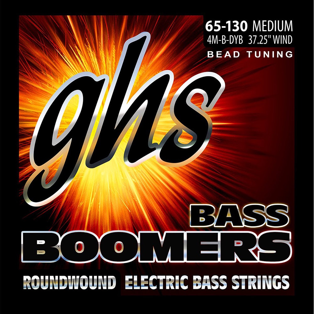 GHS 4M-B-DYB B-E-A-D Tuned Bass Boomers Bass Guitar Strings, Medium, 65-130