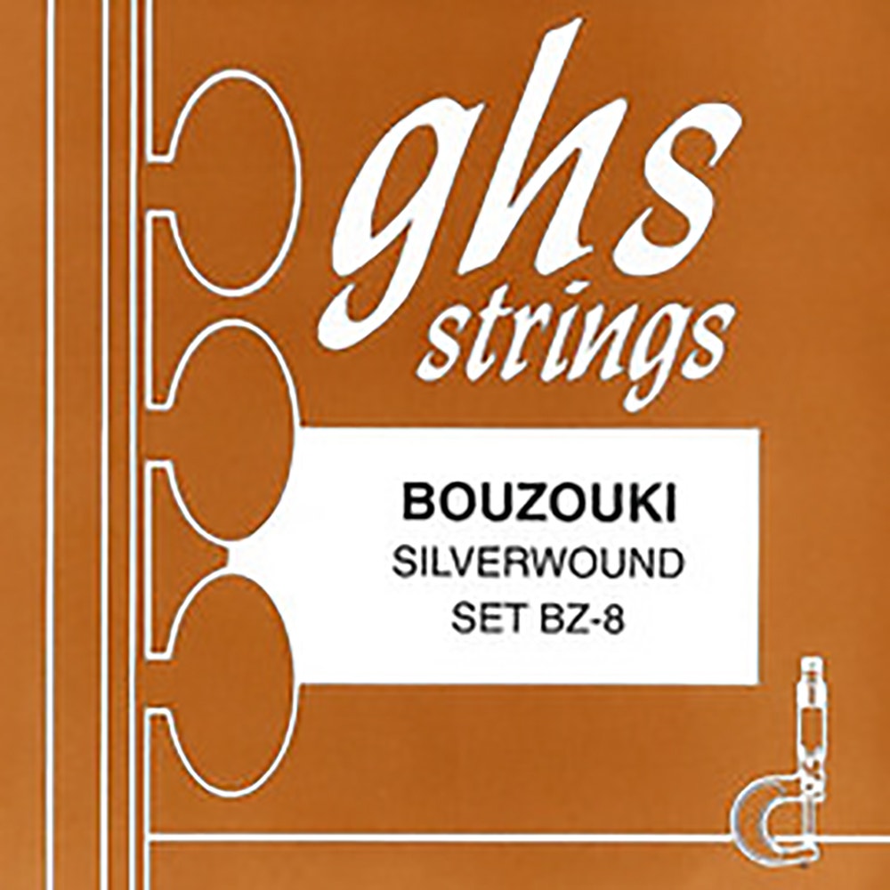 GHS BZ-8 Silverwound 8-String Bouzouki Strings, Loop End, 11-28