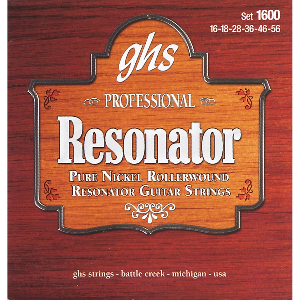 GHS Strings 1600 Pure Nickel Rollerwound Resonator Guitar Strings (16-56)