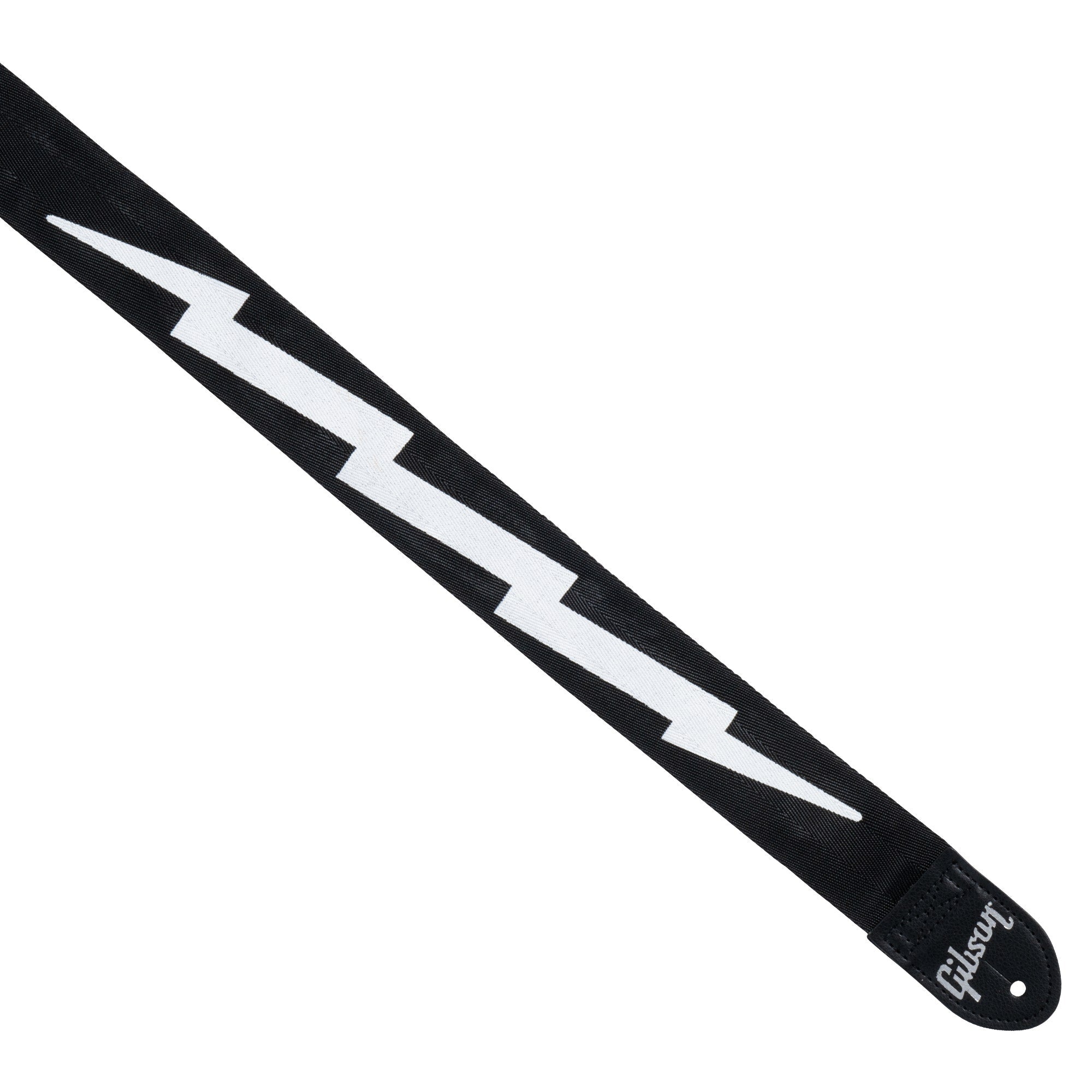 Gibson ASBOLT-BLK The Lightning Bolt Seatbelt 2" Nylon Guitar Strap, Black
