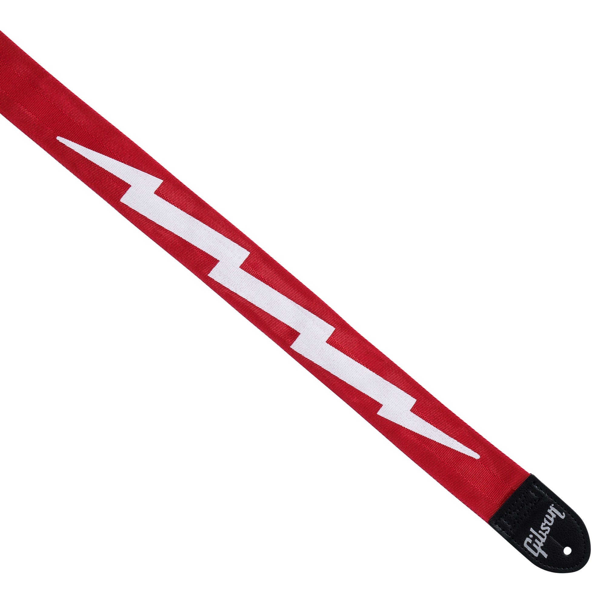 Gibson ASBOLT-RED The Lightning Bolt Seatbelt 2" Nylon Guitar Strap, Red