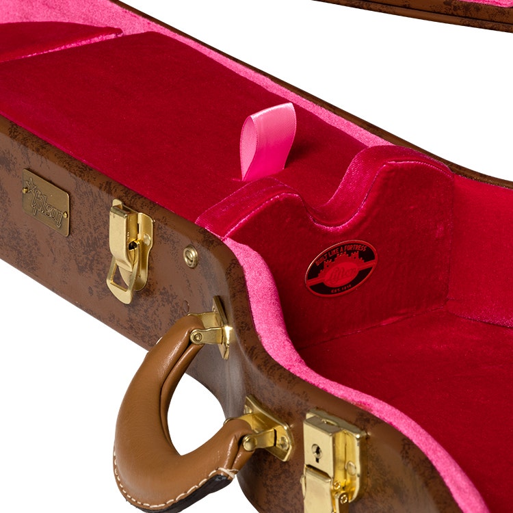 Gibson Lifton Historic "5-Latch" Brown/Pink Les Paul Guitar Hardshell Case