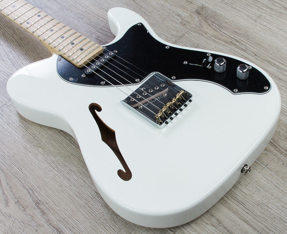 G&L USA ASAT Classic Thinline Electric Guitar, Maple Fingerboard, Hard Case - Alpine White (Open Box)