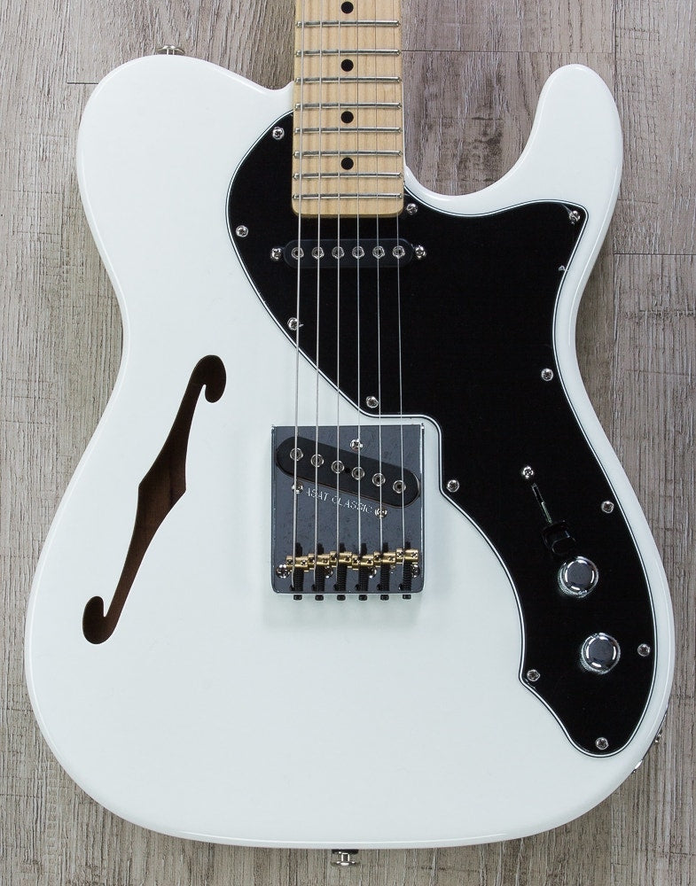 G&L USA ASAT Classic Thinline Electric Guitar, Maple Fingerboard, Hard Case - Alpine White (Open Box)