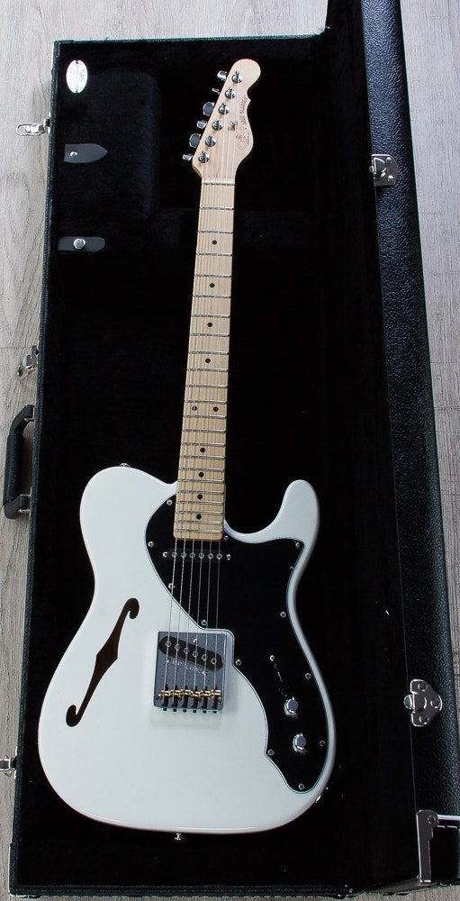 G&L USA ASAT Classic Thinline Electric Guitar, Maple Fingerboard, Hard Case - Alpine White (Open Box)