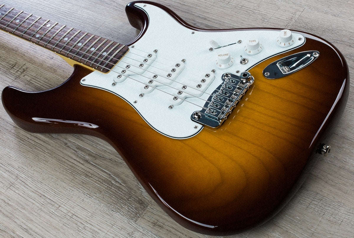 G&L USA Comanche Empress Electric Guitar Maple Neck and Rosewood Fretboard with Case - Old School Tobacco Sunburst Finish (Open Box)