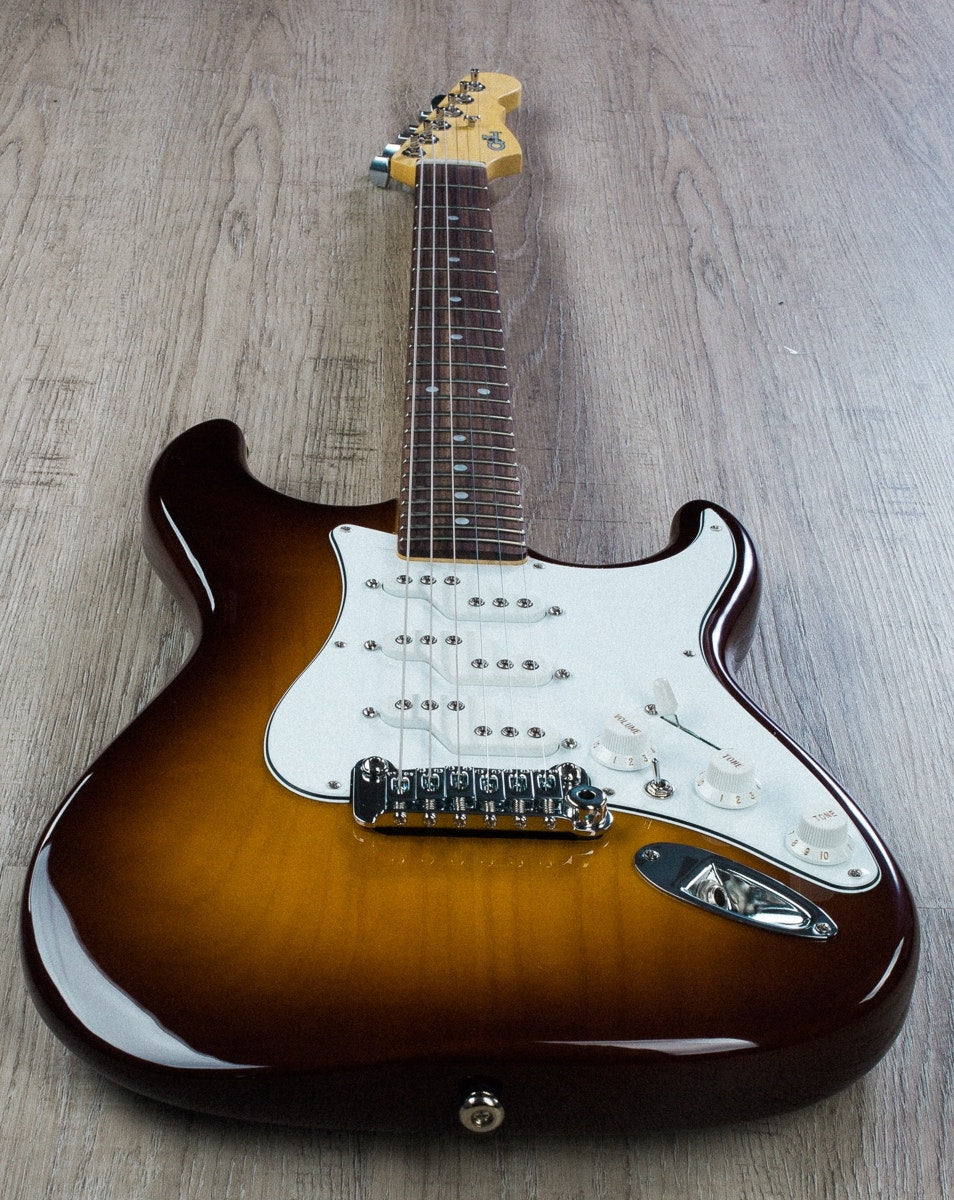 G&L USA Comanche Empress Electric Guitar Maple Neck and Rosewood Fretboard with Case - Old School Tobacco Sunburst Finish (Open Box)