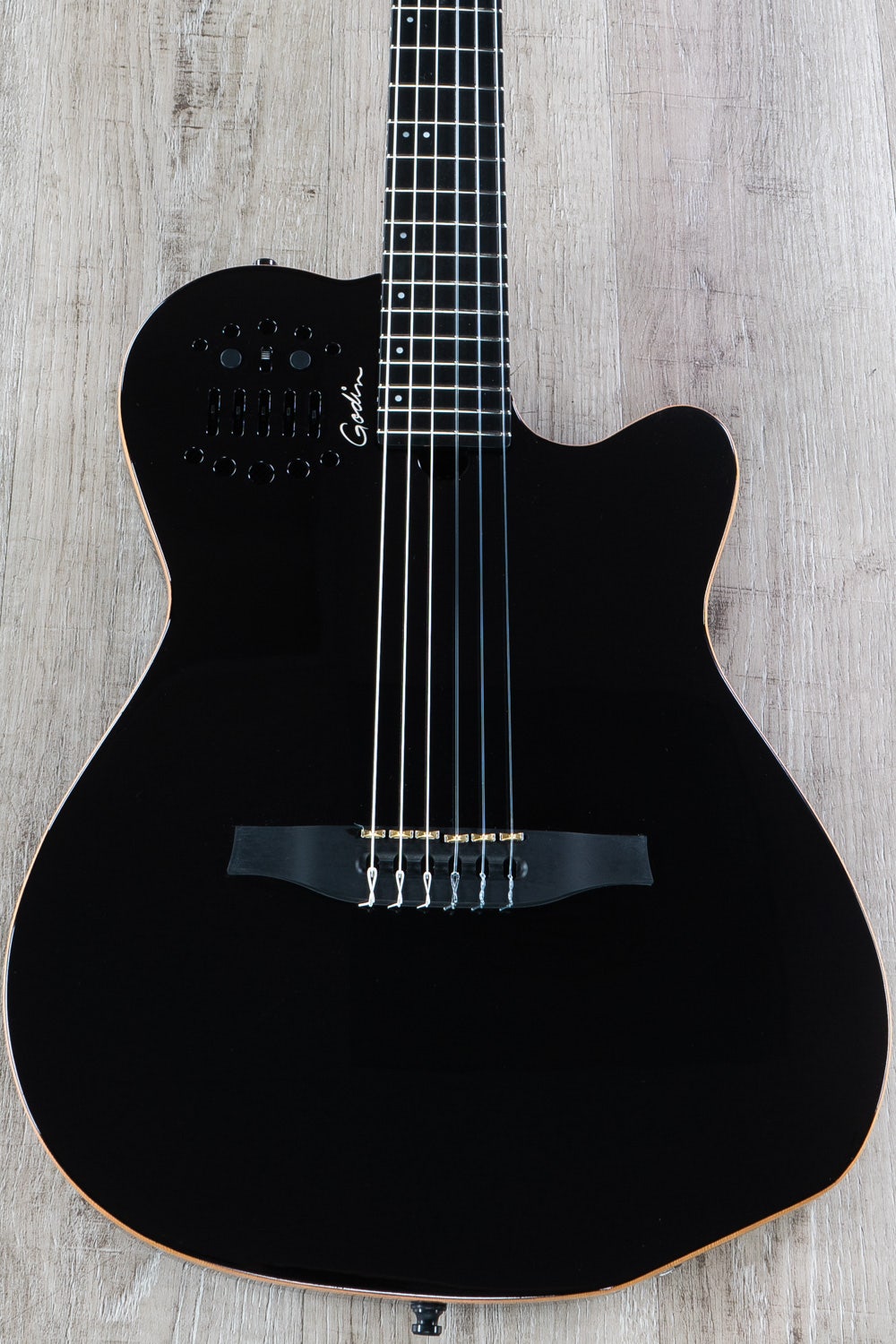 Godin Guitars Multiac ACS Nylon Black HG Acoustic Electric Nylon String Guitar (032174)