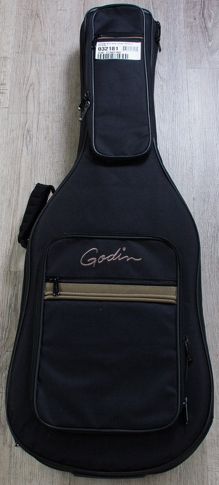Godin 032181 ACS SLIM Nylon Synth Access, 2-Voice, Narrow Neck Acoustic-Electric Guitar with Bag - Black Pearl HG (Open Box)