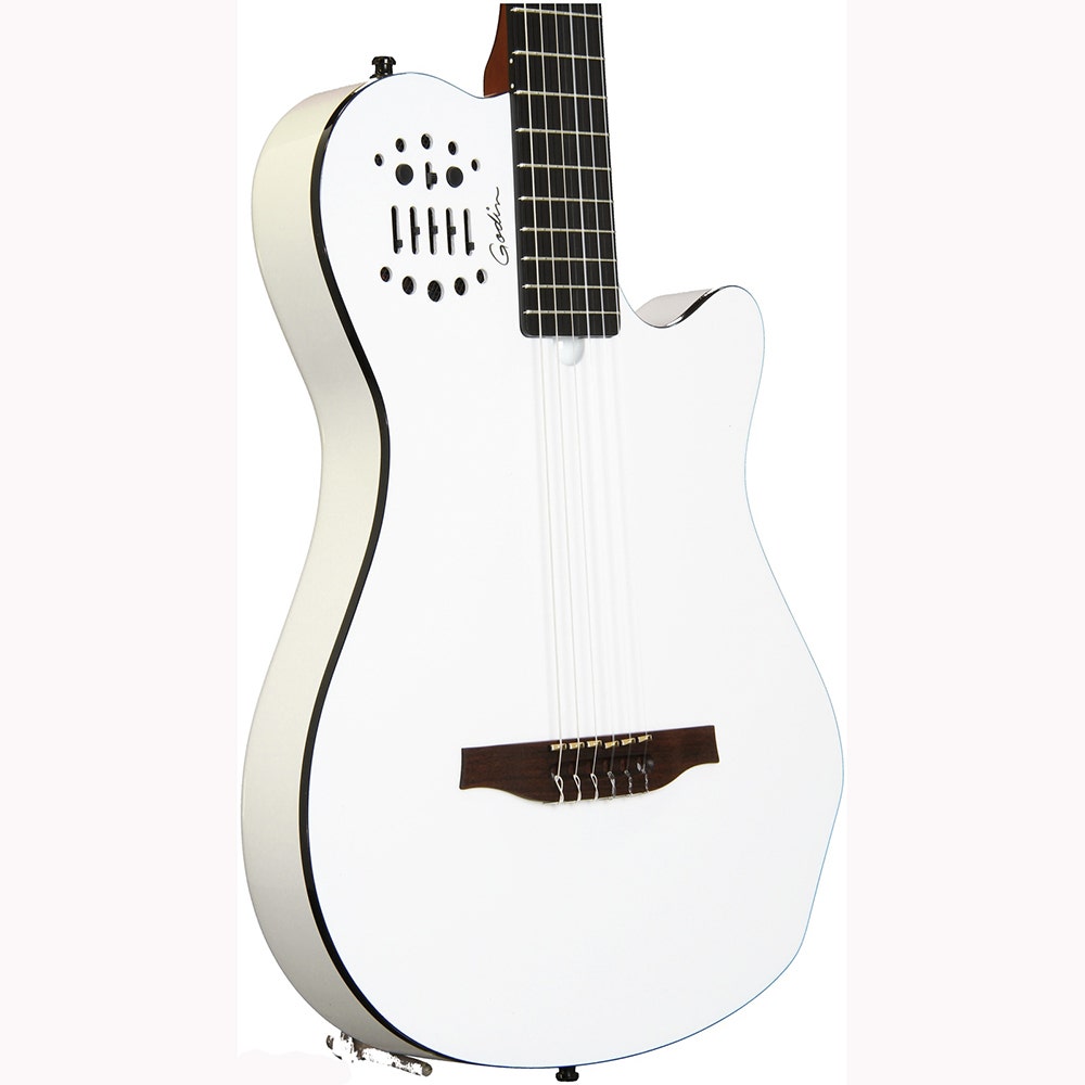 Godin Multiac Grand Concert SA Nylon-string Acoustic-Electric Guitar in White with Gig Bag (B-Stock)