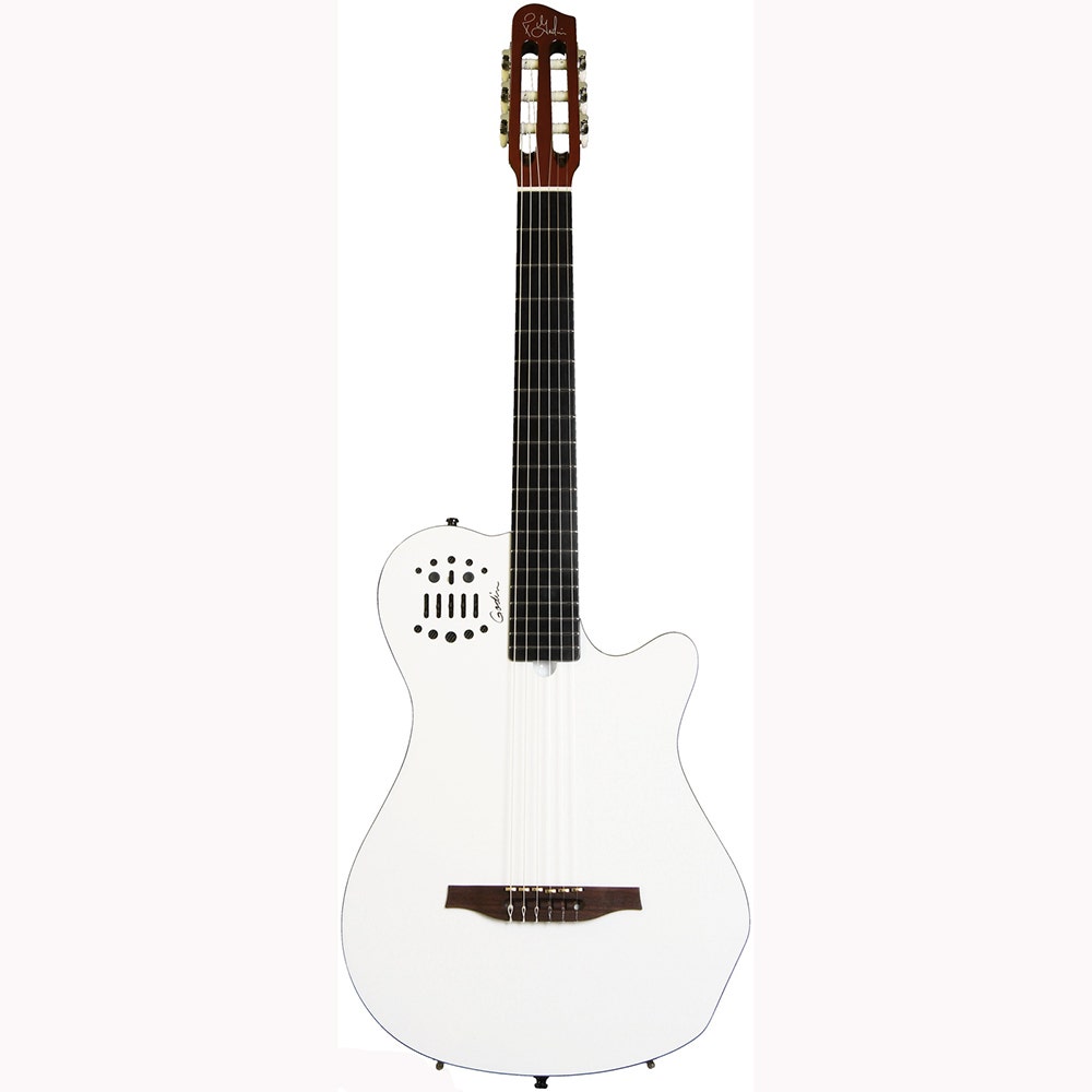 Godin Multiac Grand Concert SA Nylon-string Acoustic-Electric Guitar in White with Gig Bag (B-Stock)