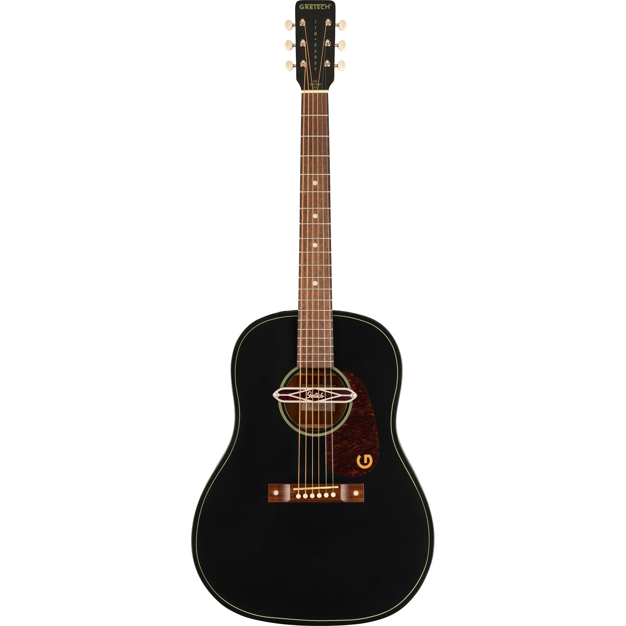 Gretsch Deltoluxe Dreadnought Acoustic Guitar, Walnut Fretboard, Tortoiseshell Pickguard, Black Top