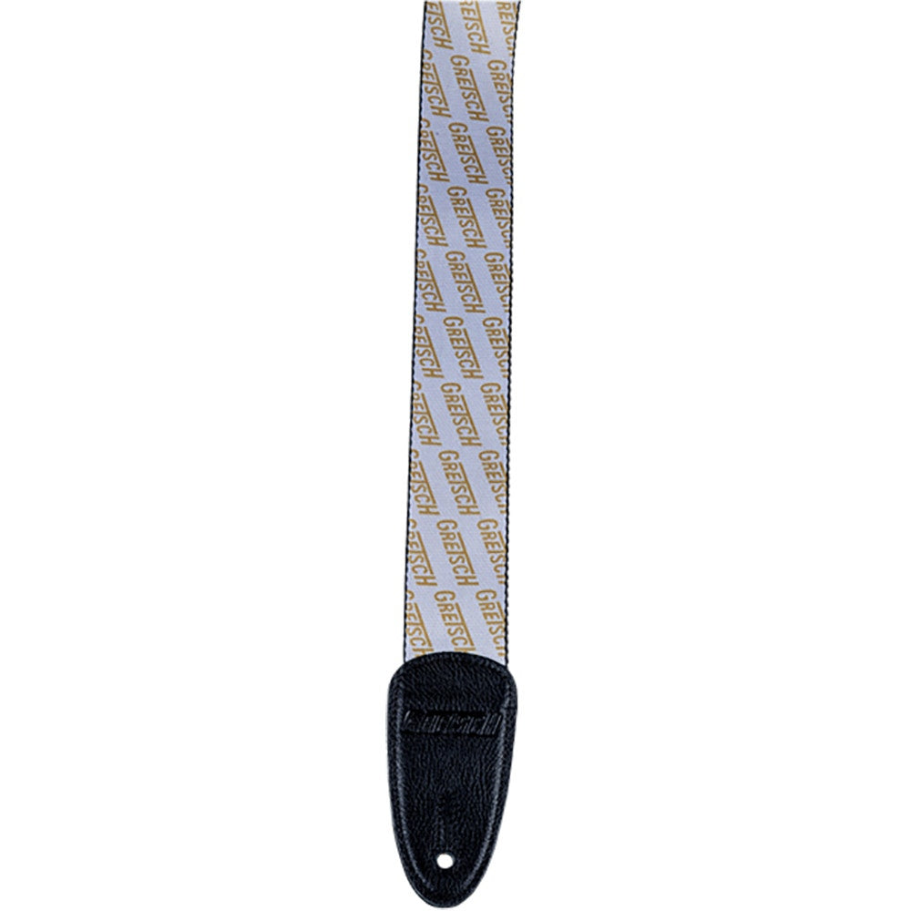 Gretsch Guitar or Bass Strap with Gold Logos, White